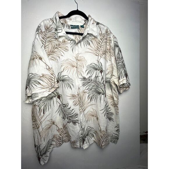 Cubavera Linen Shirt Men’s 3X Slim Fit White Luxury Vacation Shirt - Picture 1 of 10